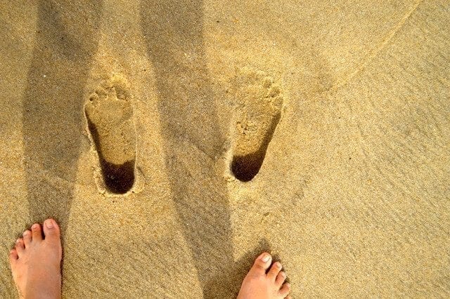 feet in the sand