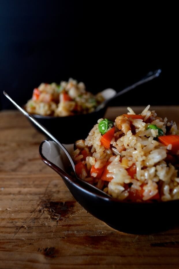Small bowls of fried rice