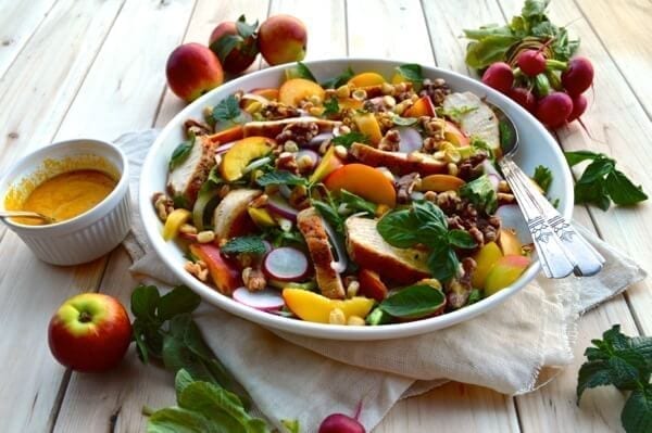 Nectarine Salad with Seared Chicken & Carrot Ginger Dressing by cwww5.fioekdjsdas.cf
