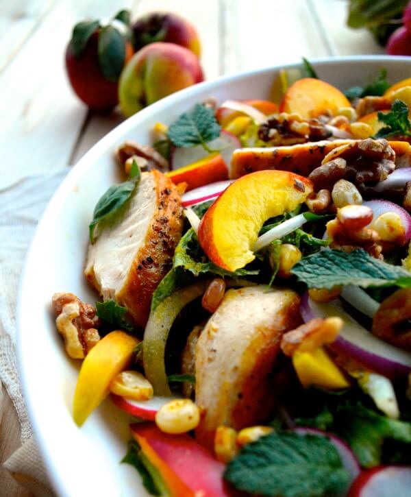 Nectarine Salad with Seared Chicken & Carrot Ginger Dressing by cwww5.fioekdjsdas.cf