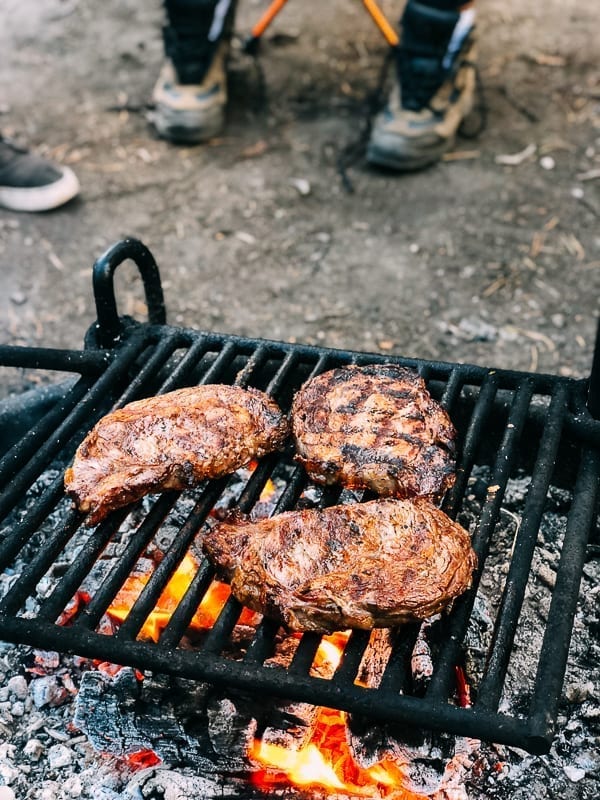 Grilling steak on campground grill, cwww5.fioekdjsdas.cf