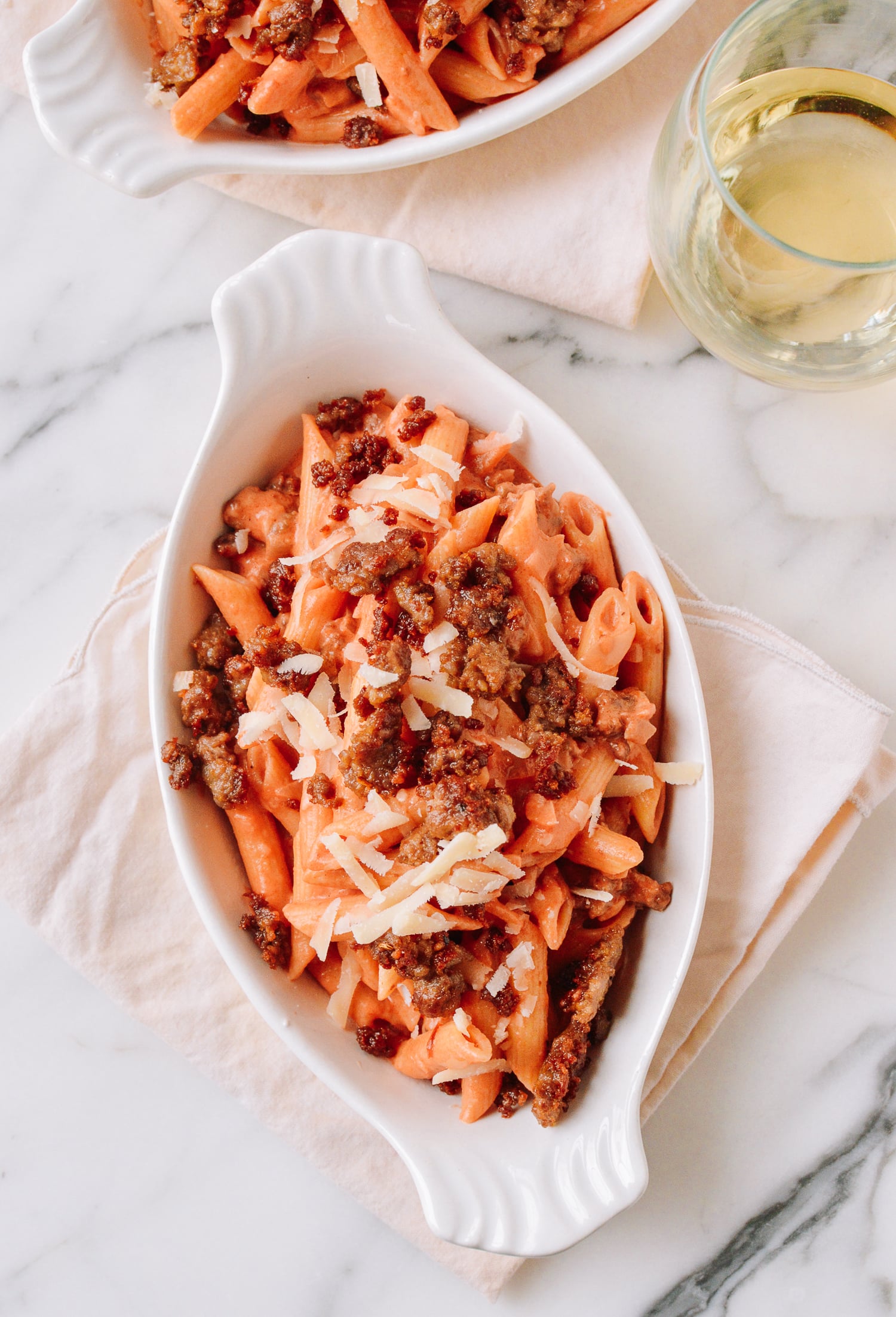Penne Alla Vodka with Crispy Sausage