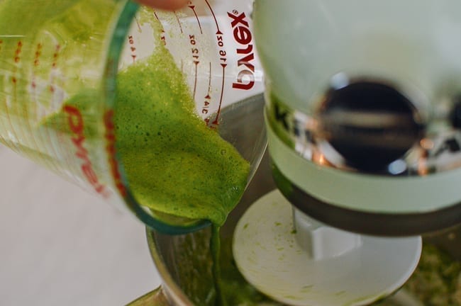 Adding spinach puree to flour mixture, cwww5.fioekdjsdas.cf