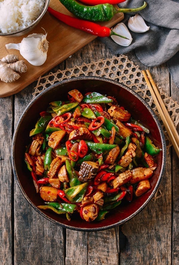 Spicy King Oyster Mushroom Stir-fry (Vegan!)