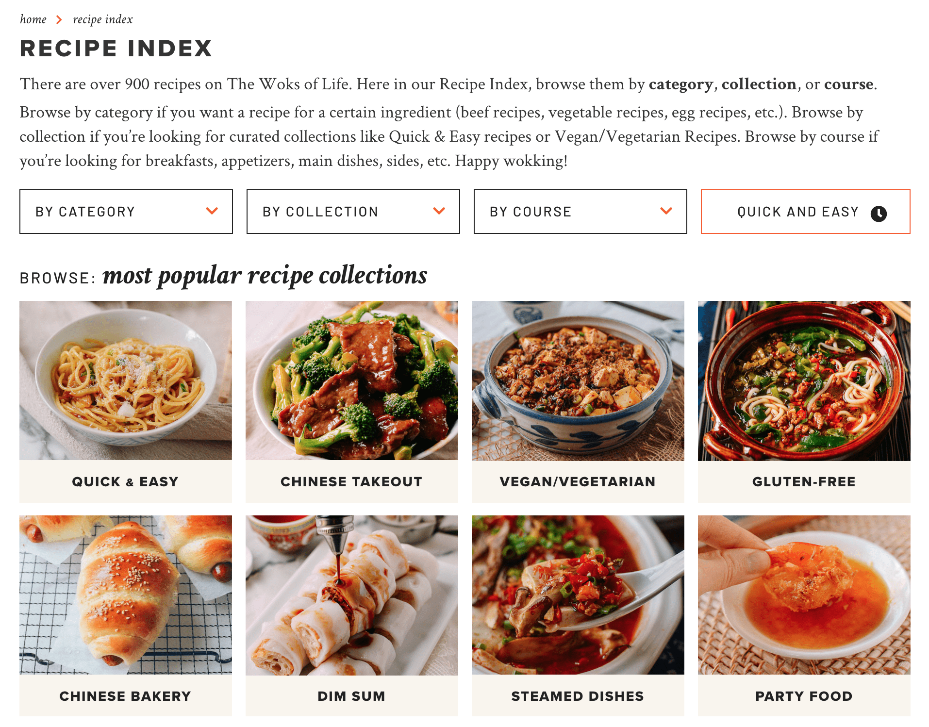 The Woks of Life new recipe index screenshot, cwww5.fioekdjsdas.cf