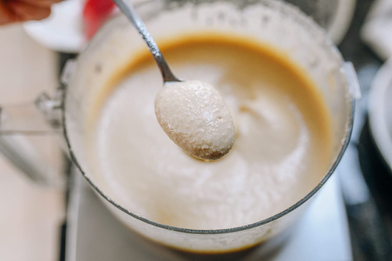Spoonful of hummus