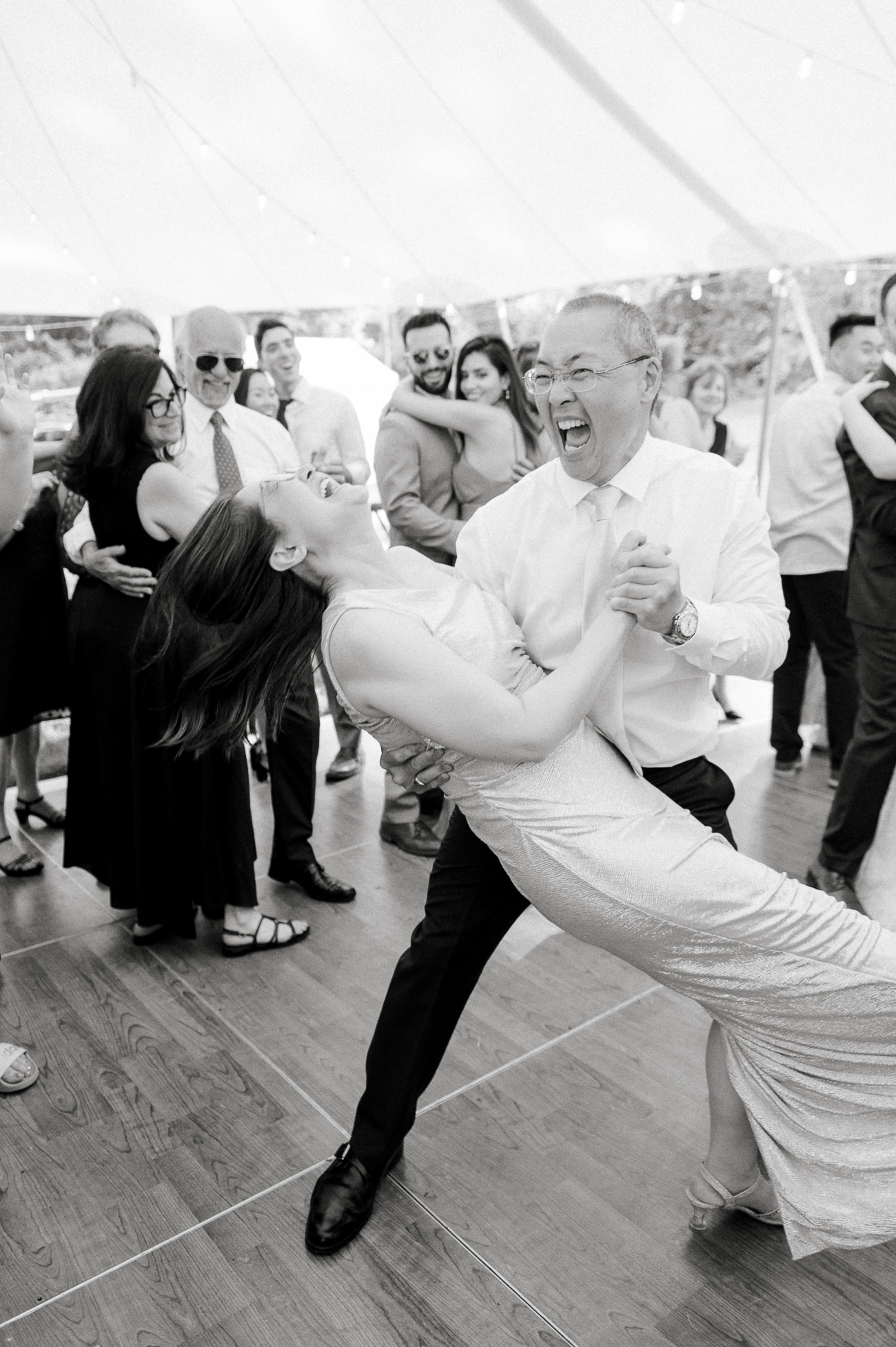 Bill dipping Judy on the dancefloor