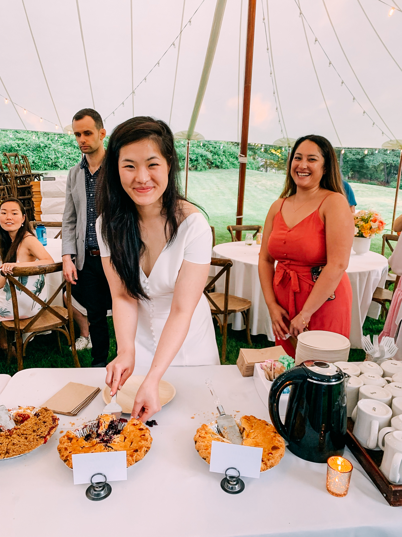 Sarah serving pie