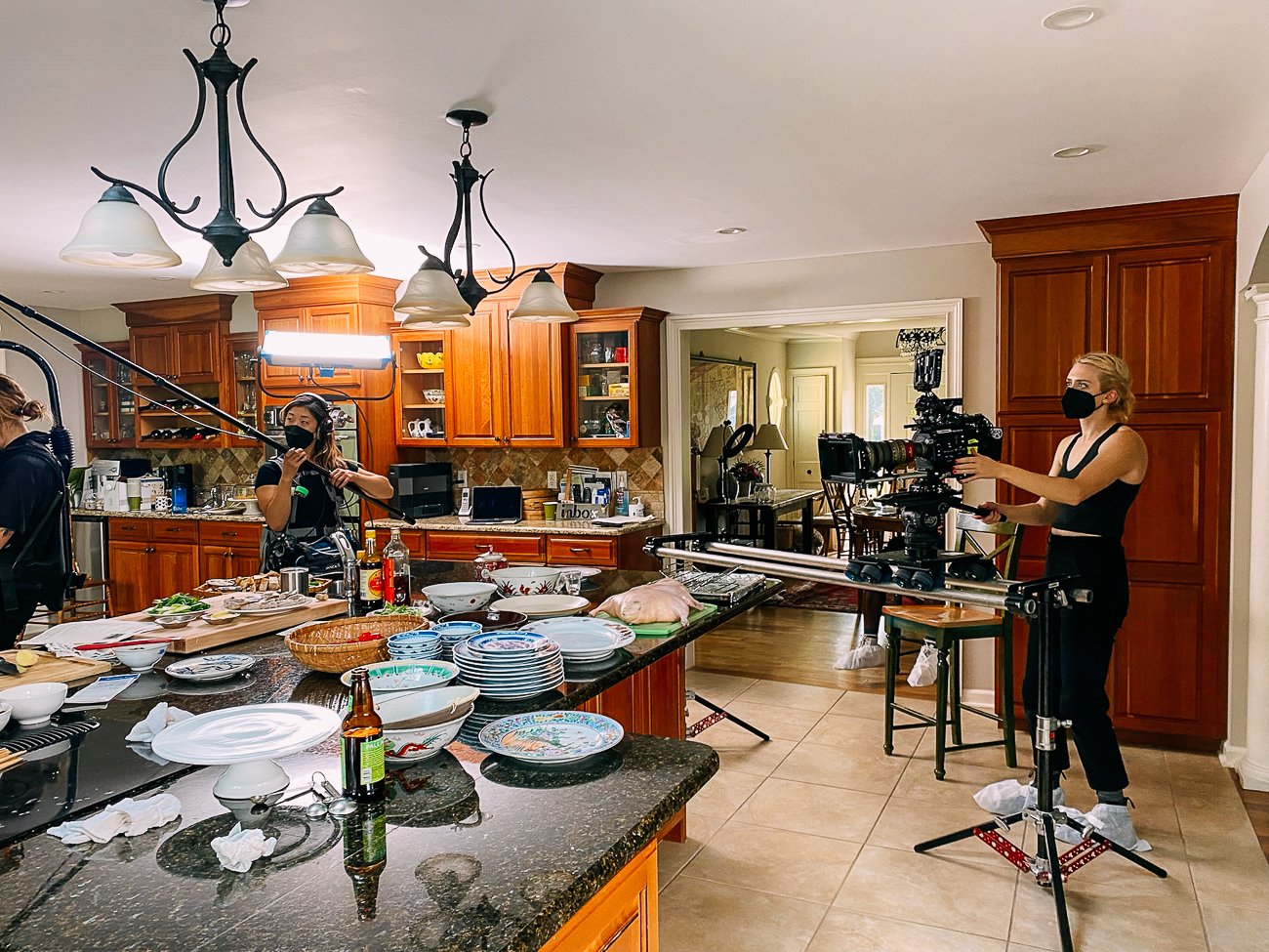 Kitchen during woks of life cooking session