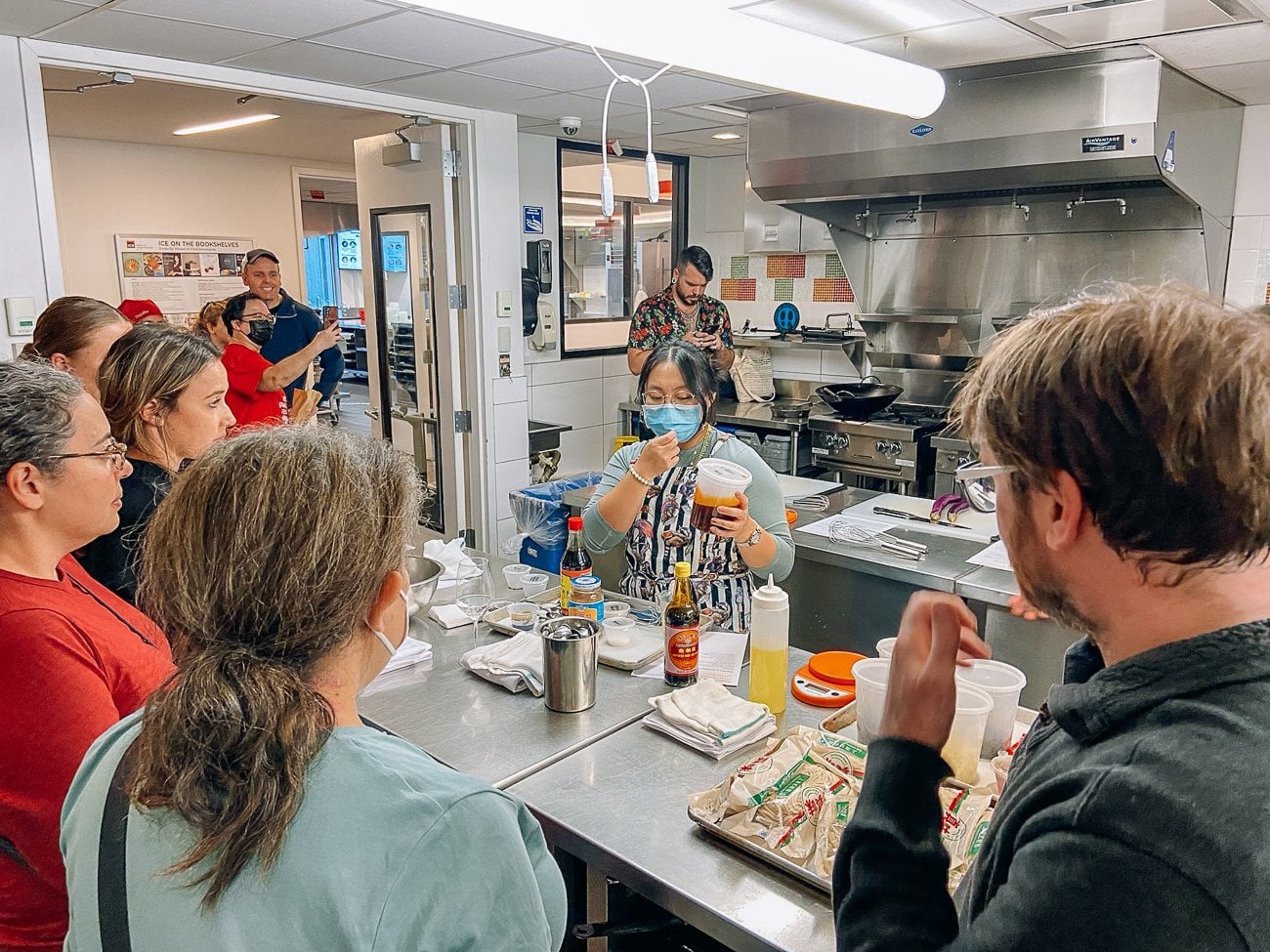 Kaitlin teaching cooking class