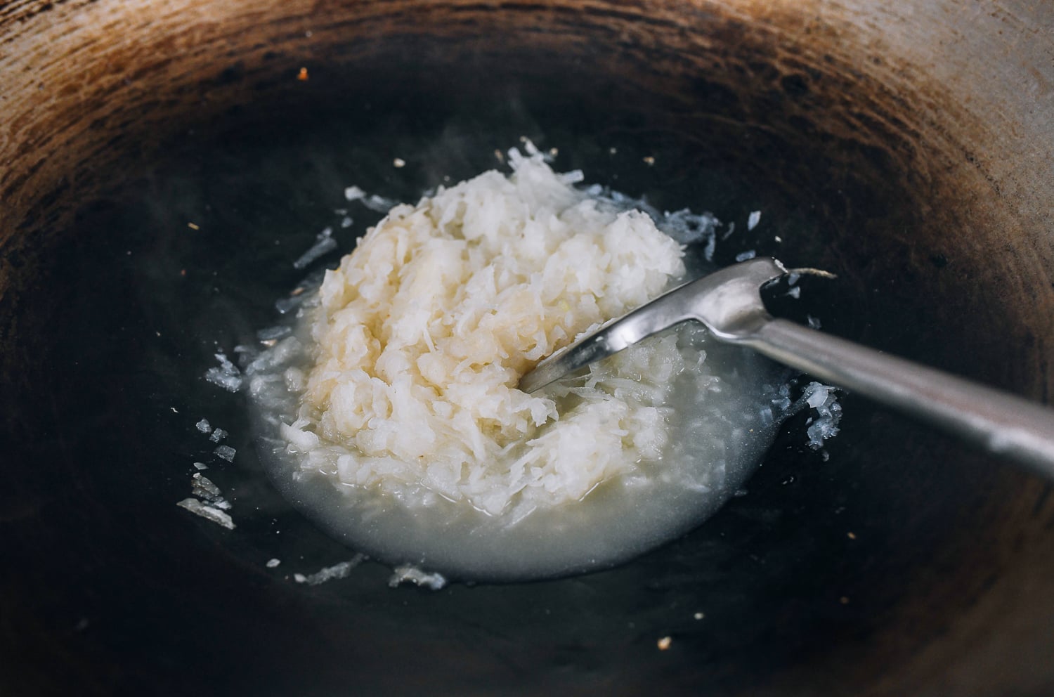 grated radish cooked down with some remaining water
