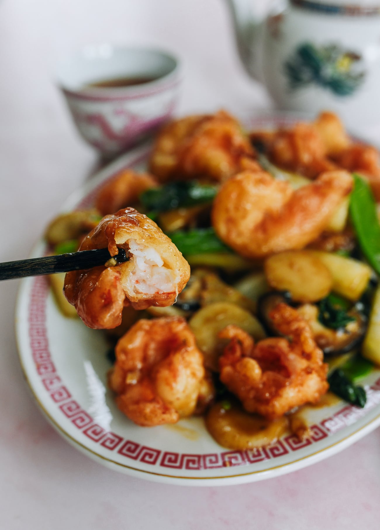 Chinese fried shrimp cross-section