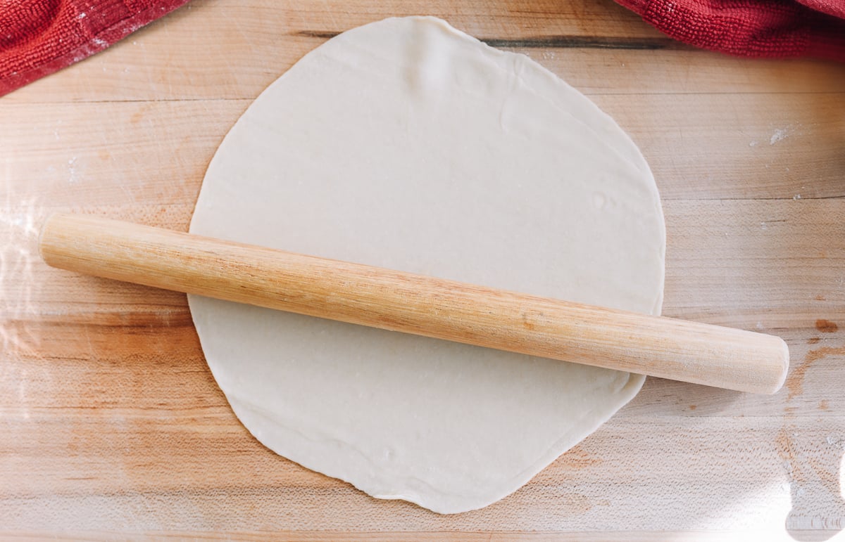 rolled moo shu pancake