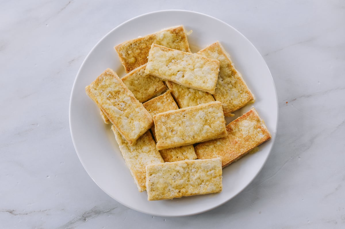 Pan-fried crispy tofu
