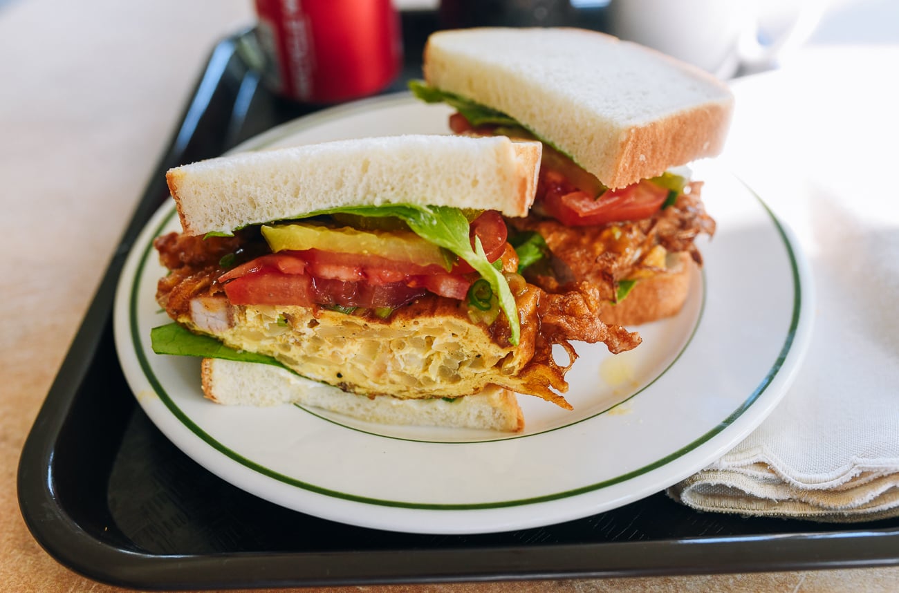 St.  Paul Sandwich with egg foo young cross-section