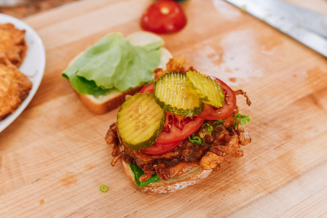pickles on sandwich