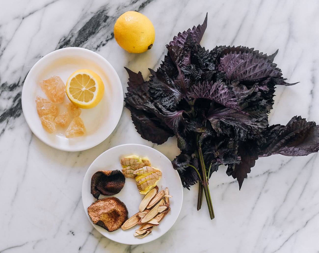 ingredients for perilla tea drink